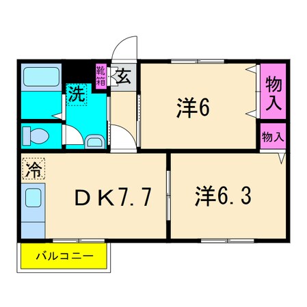 エスポワール（宮中）の物件間取画像